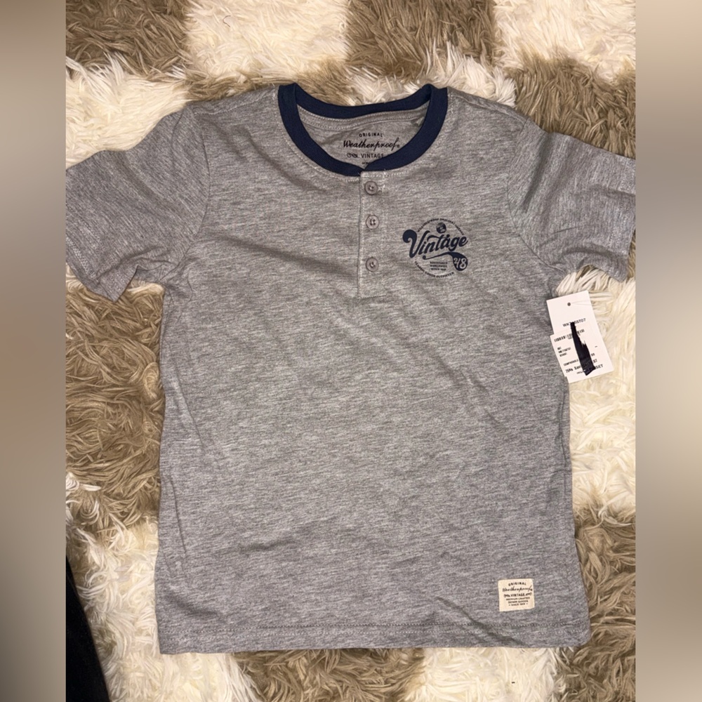 Weatherproof Gray Kids Henley Tee